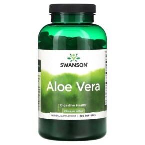 Swanson Aloe Vera 25 mg 300 Softgels 087614141626