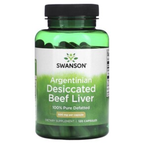 Swanson Argentinian Desiccated Beef Liver 500 mg 120 Capsules 087614111988