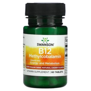 Swanson B12 Methylcobalamin Cherry 60 Tablets 087614027838