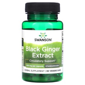 Swanson Black Ginger Extract 100 mg 30 Veggie Caps 087614142739