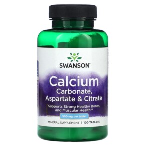 Swanson Calcium Carbonate Aspartate & Citrate 500 mg 100 Tablets 087614018621