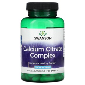 Swanson Calcium Citrate Complex 250 mg 100 Capsules 087614110066