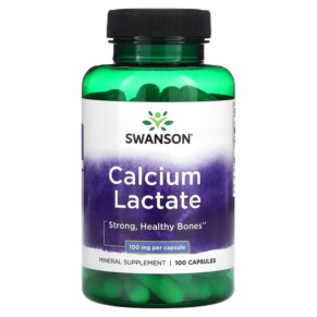 Swanson Calcium Lactate 100 mg 100 Capsules 087614113319