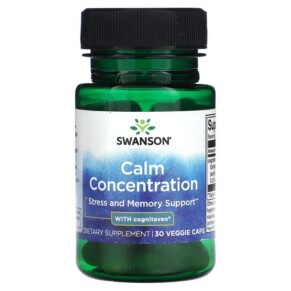 Swanson Calm Concentration with Cognitaven 30 Veggie Caps 087614118536