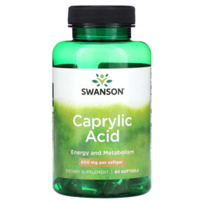 Swanson Caprylic Acid 600 mg 60 Softgels 087614020969