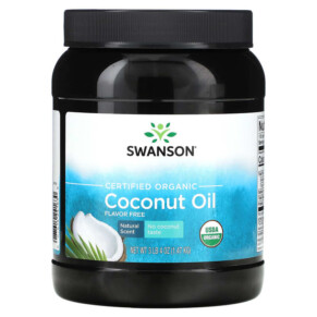 Swanson Certified Organic Coconut Oil Flavor Free 3 lbs 4 oz (1.47 kg) 087614241630
