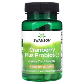 Swanson Cranberry Plus Probiotics 5 Billion CFU 60 Veggie Embo Caps 087614190310