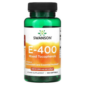 Swanson E-400 Mixed Tocopherols 400 IU (268 mg) 100 Softgels 087614011516