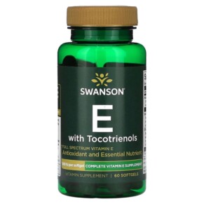 Swanson E with Tocotrienols 100 IU 60 Softgels 087614021560