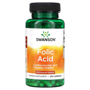 Swanson Folic Acid 800 mcg 250 Capsules 087614010359