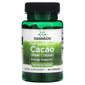 Swanson Full Spectrum Cacao (Raw Cocoa) 400 mg 60 Capsules 087614112572