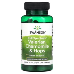 Swanson Full Spectrum Valerian Chamomile & Hops 60 Capsules 087614116655
