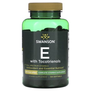Swanson Full Spectrum Vitamin E With Tocotrienols 100 IU 120 Softgels 087614022093