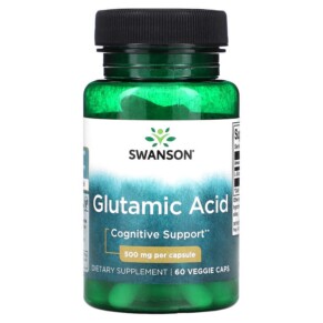 Swanson Glutamic Acid 500 mg 60 Veggie Caps 087614116082