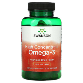 Swanson High Concentrate Omega-3 120 Mini Softgels 087614170954