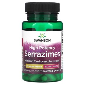 Swanson High Potency Serrazimes 34 mg 60 Veggie Capsules 087614023250