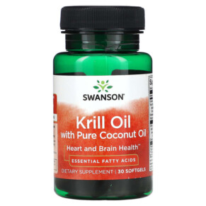 Swanson Krill Oil with Pure Coconut Oil 30 Softgels 087614170893