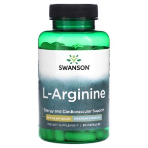 Swanson L-Arginine Maximum Strength 850 mg 90 Capsules 087614117133