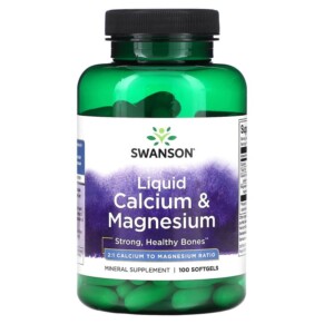 Swanson Liquid Calcium & Magnesium 100 Softgels 087614012179