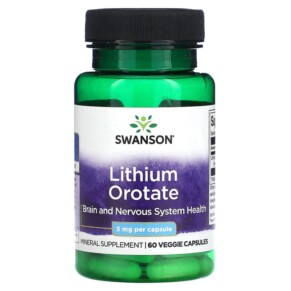 Swanson Lithium Orotate 5 mg 60 Veggie Capsules 087614029139