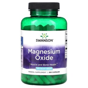 Swanson Magnesium Oxide 200 mg 250 Capsules 087614011967