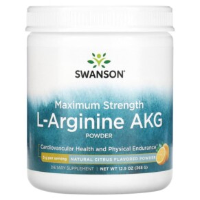 Swanson Maximum Strength L-Arginine AKG Powder Natural Citrus 5 g 12.9 oz (368 g) 087614117751