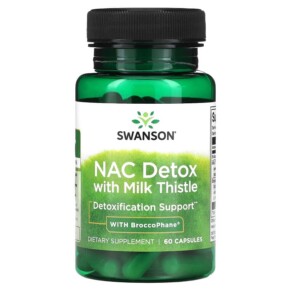 Swanson NAC Detox with Milk Thistle with BroccoPhane 60 Capsules 087614118666