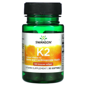 Swanson Natural Vitamin K2 100 mcg 30 Softgels 087614026725