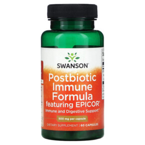 Swanson Postbiotic Immune Formula Featuring Epicor 500 mg 60 Capsules 087614118796
