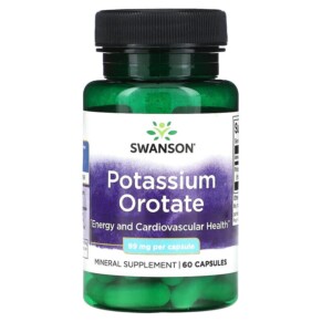 Swanson Potassium Orotate 60 Capsules 087614026589