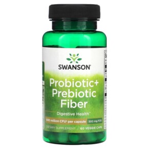 Swanson Probiotic + Prebiotic Fiber 500 Million CFU 60 Veggie Caps 087614190389