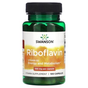 Swanson Riboflavin 100 mg 100 Capsules 087614010182