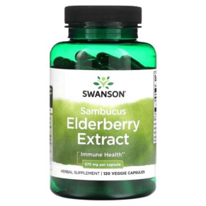 Swanson Sambucus Elderberry Extract 575 mg 120 Veggie Capsules 087614117829