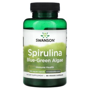 Swanson Spirulina Blue-Green Algae 500 mg 90 Veggie Capsules 087614029481