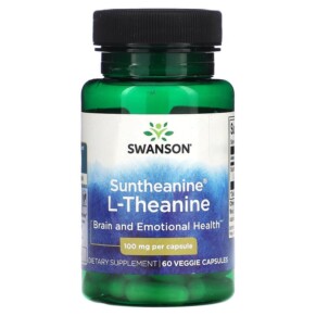 Swanson Suntheanine L-Theanine 100 mg 60 Veggie Capsules 087614021102