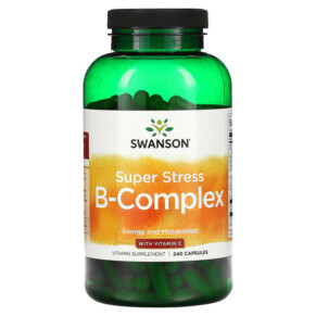 Swanson Super Stress B-Complex With Vitamin C 240 Capsules 087614110738