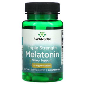 Swanson Triple Strength Melatonin 10 mg 60 Capsules 087614023052