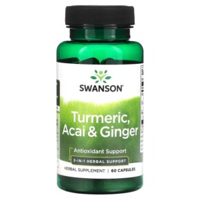Swanson Turmeric Acai & Ginger 60 Capsules 087614115863