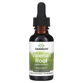 Swanson Valerian Root Liquid Extract Alcohol & Sugar Free 1 g 1 fl oz (29.6 ml) 087614112558