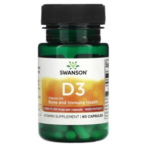 Swanson Vitamin D3 25 mcg (1.000 IU) 60 Capsules 087614115108