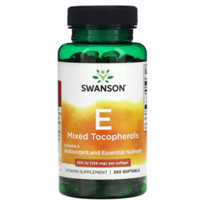 Swanson Vitamin E Mixed Tocopherols 1.200 IU (34 mg) 250 Softgels 087614011493