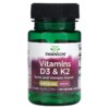 Swanson Vitamins D3 & K2 60 Veggie Caps 087614118093