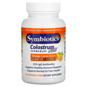 Symbiotics Colostrum Plus Orange Creme 120 Chewable Tabs 647303010154