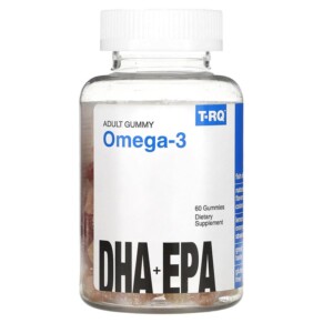 T-RQ Adult Gummy Omega-3 DHA + EPA Lemon Orange Strawberry 60 Gummies 835776001896