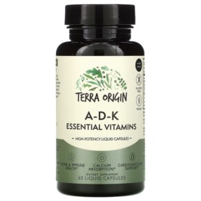 Terra Origin A-D-K Essential Vitamins 60 Liquid Capsules 857668007588