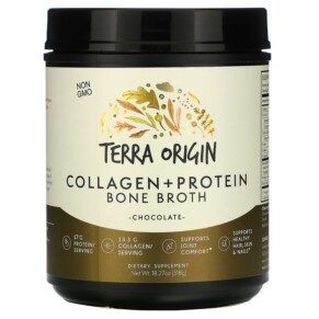 Terra Origin Collagen +Protein Bone Broth Chocolate 18.27 oz (518 g) 857668007113