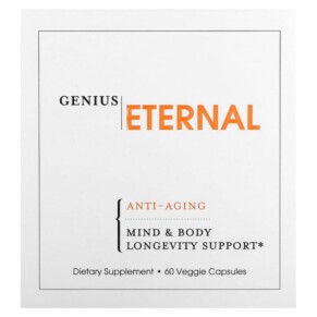 The Genius Brand Eternal Anti-Aging 60 Veggie Capsules 810037680607