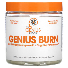 The Genius Brand Genius Burn Caffeine-Free 60 Veggie Capsules 860268000262