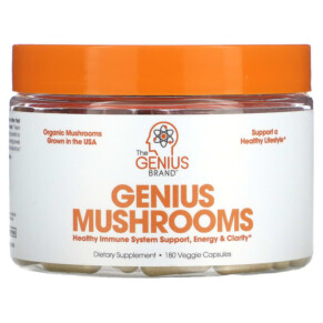 The Genius Brand Genius Mushrooms 180 Veggie Capsules 810037681147