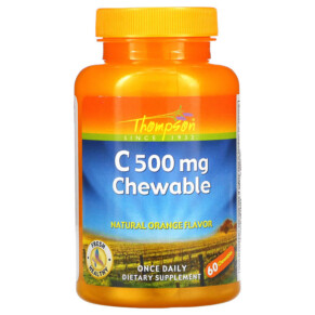 Thompson C500 mg Chewable Natural Orange Flavor 60 Chewables 031315195853